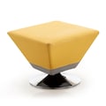 Manhattan Comfort Diamond Swivel Ottoman in Yellow and Polished Chrome OT002-YL